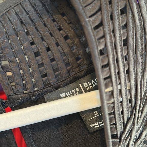 WHBM black sleeveless faux leather detail back button keyhole closure dress S - Picture 2 of 3